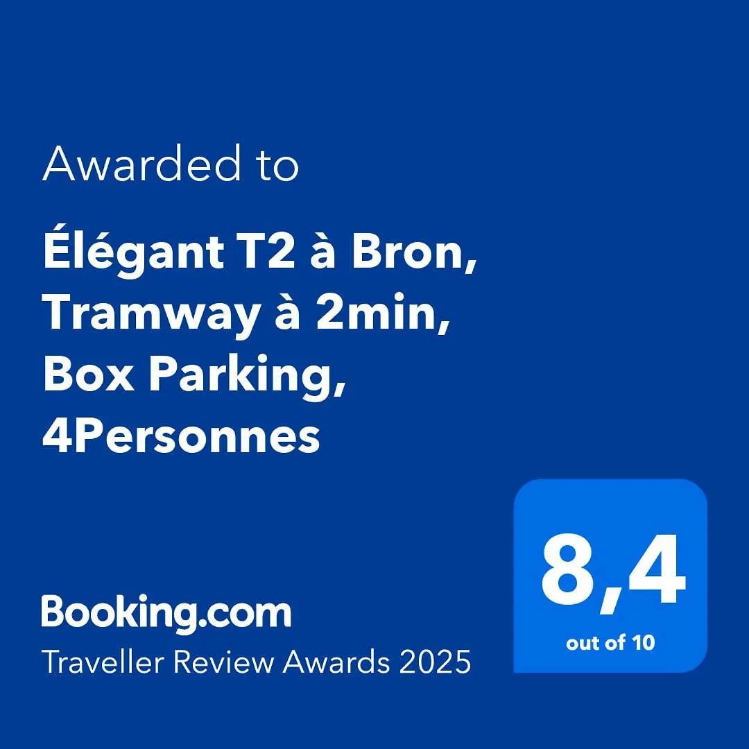 Elegant T2 A Bron, Tramway A 2Min, Box Parking, 4Personnes Apartment